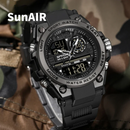 Relógio Quartzo, Militar SunAIR PRO - LED Dual Display à Prova d'Água e de Choque