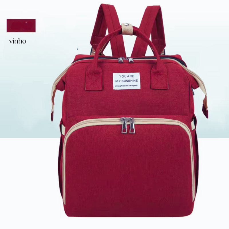 Berço Dobrável  MommyCare 3 em 1 - Mochila Multifuncional para Mamães