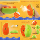 Escova 3 em 1- PetClean, Higiene com Vapor para Cães e Gatos