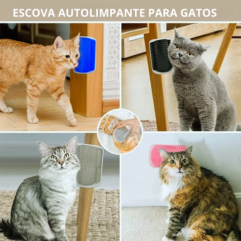 Escova CatComfort 2 em 1- O Carinho Diário que Seu Gato Merece!