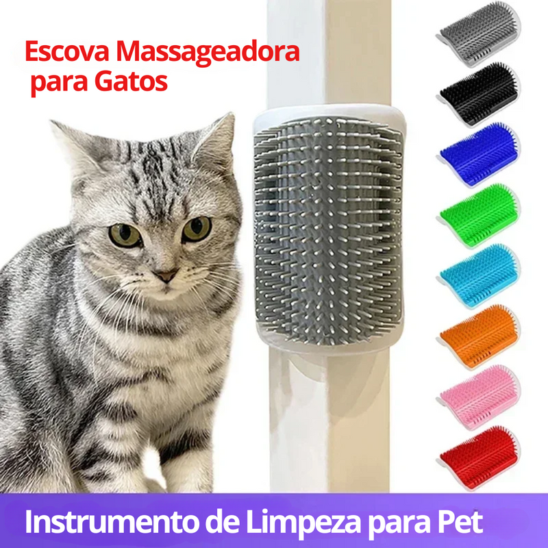 Escova CatComfort 2 em 1- O Carinho Diário que Seu Gato Merece!