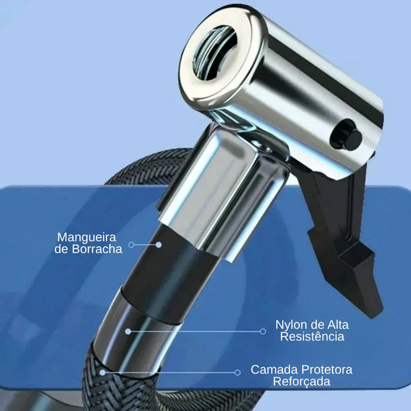 Mini Bomba de Ar Portátil Recarregável - Inflador Elétrico para Carros e Motos