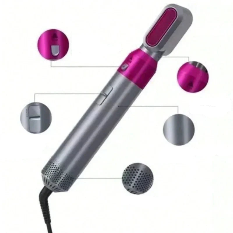 Escova Modeladora 5 em 1 - Profissional (Seca, Alisa, Cacheia, Modela e Ondula)