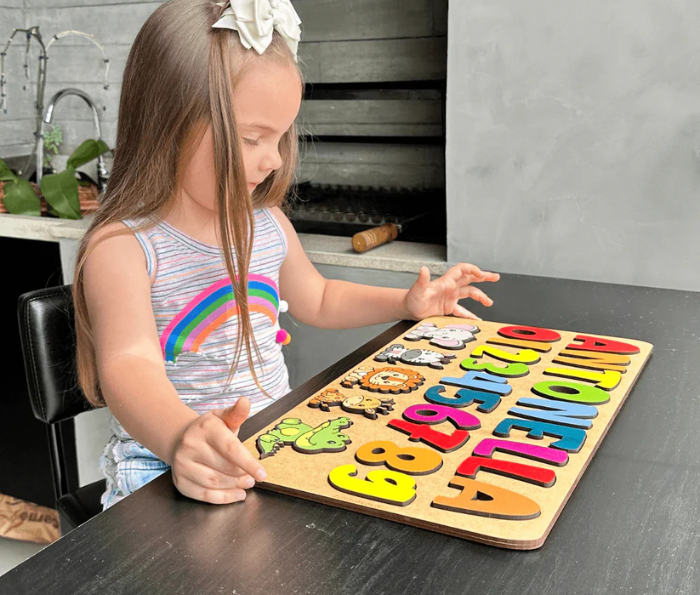 Quebra Cabeça - Nome Com Animais E Números